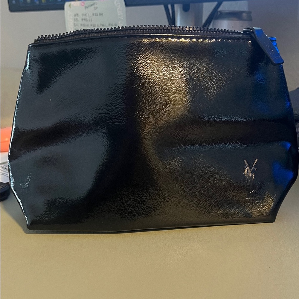 Yves Saint Laurent Glossy Black Toiletry Bag